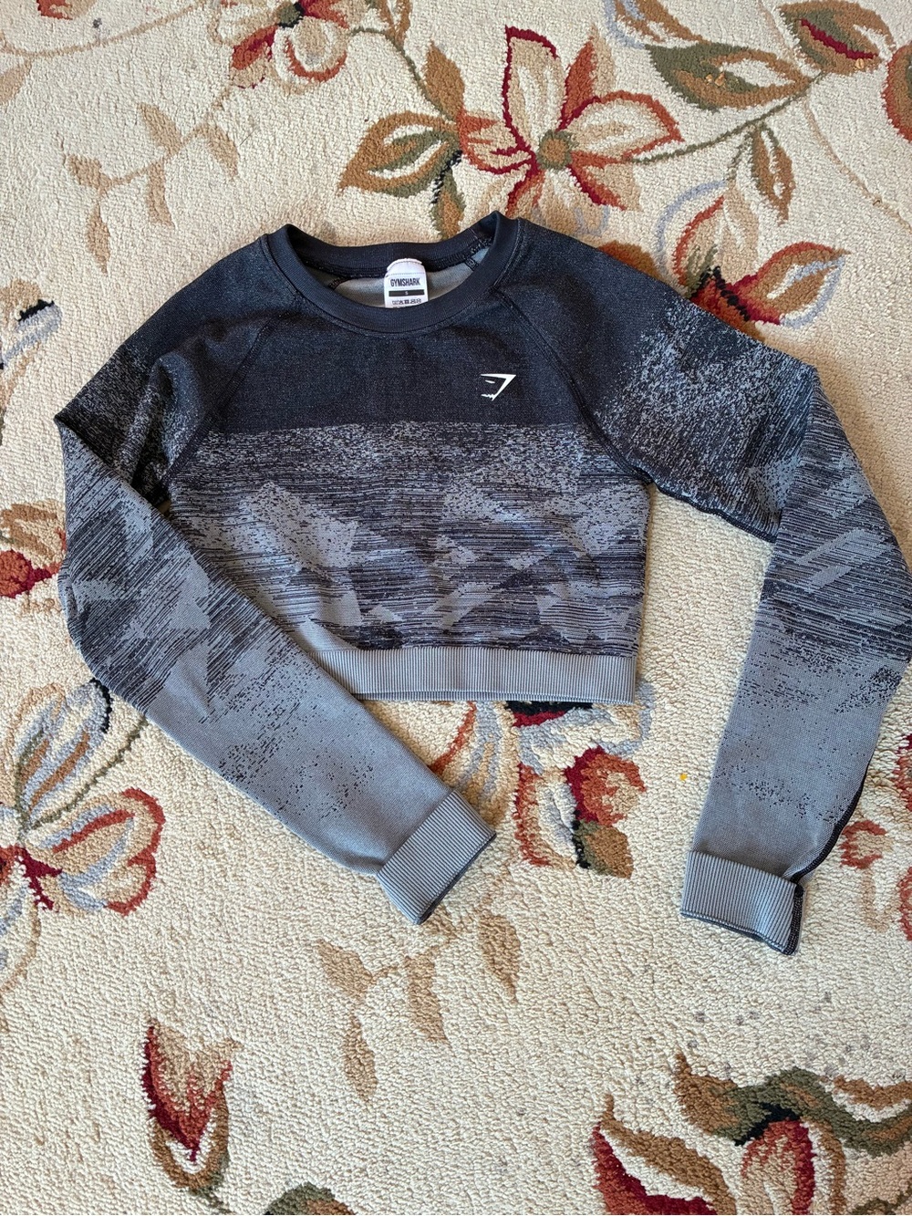 Gymshark Grey Seamless Cropped Long-Sleeve Performance Top